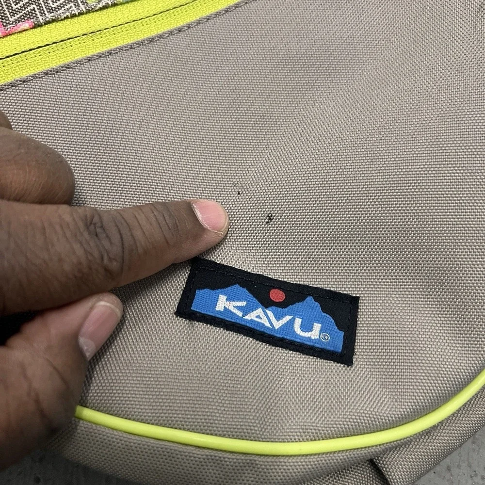 KAVU Rope Sling Backpack Bag Multi Color Zig Zag Print Men's‎